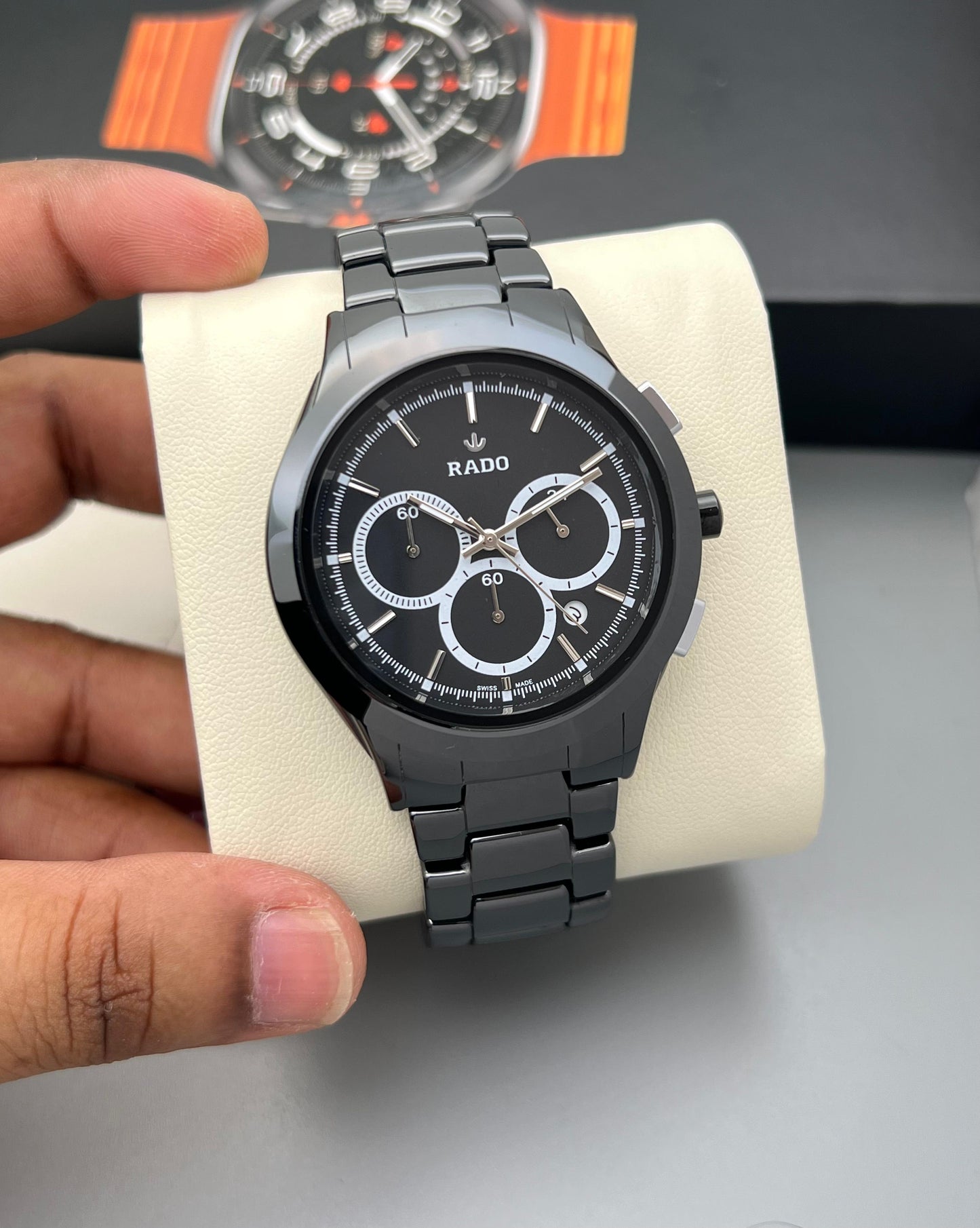 1st copy rado watch ceramic black colour body