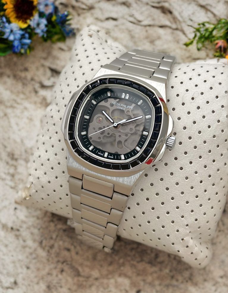 Patek Philippe first copy luxury watch for men silver strap