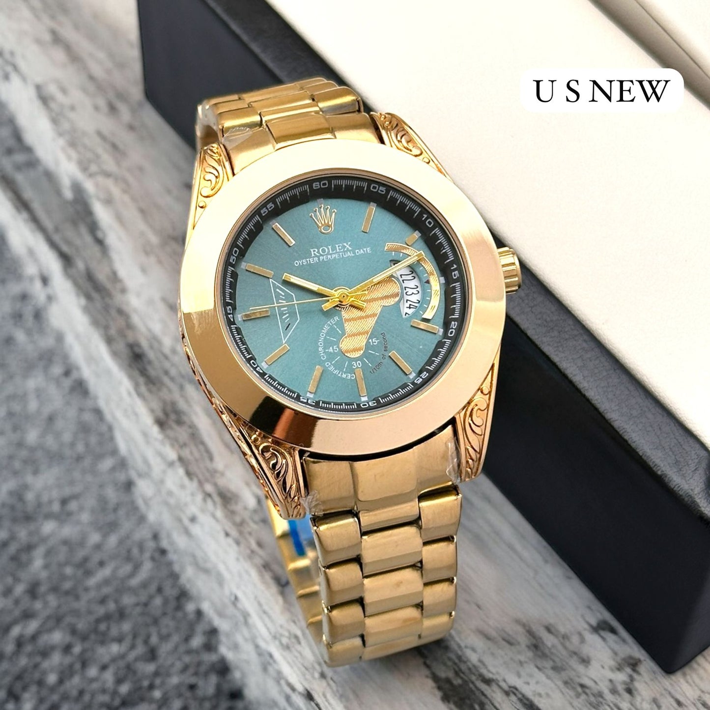 Rolex GMT replica quartz watch with metal strap