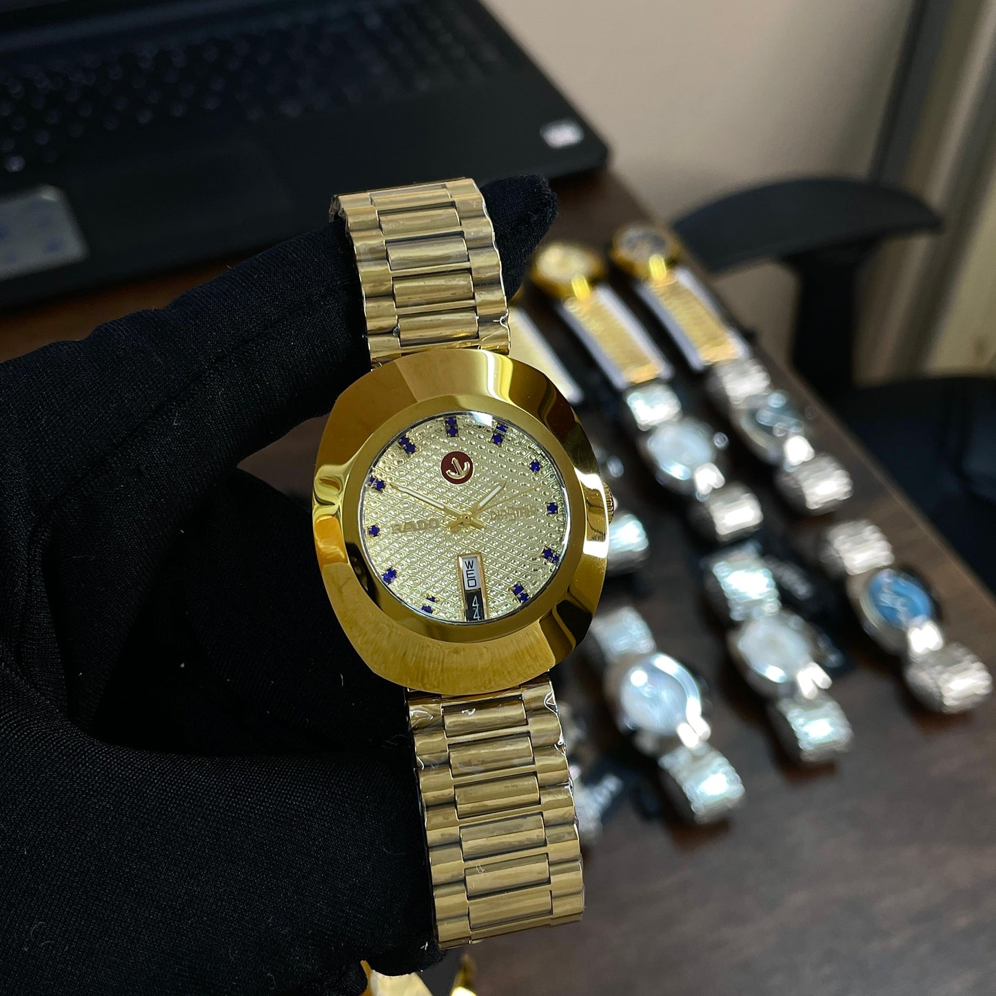 Rado DiaStar automatic first copy stainless steel strap golden colour