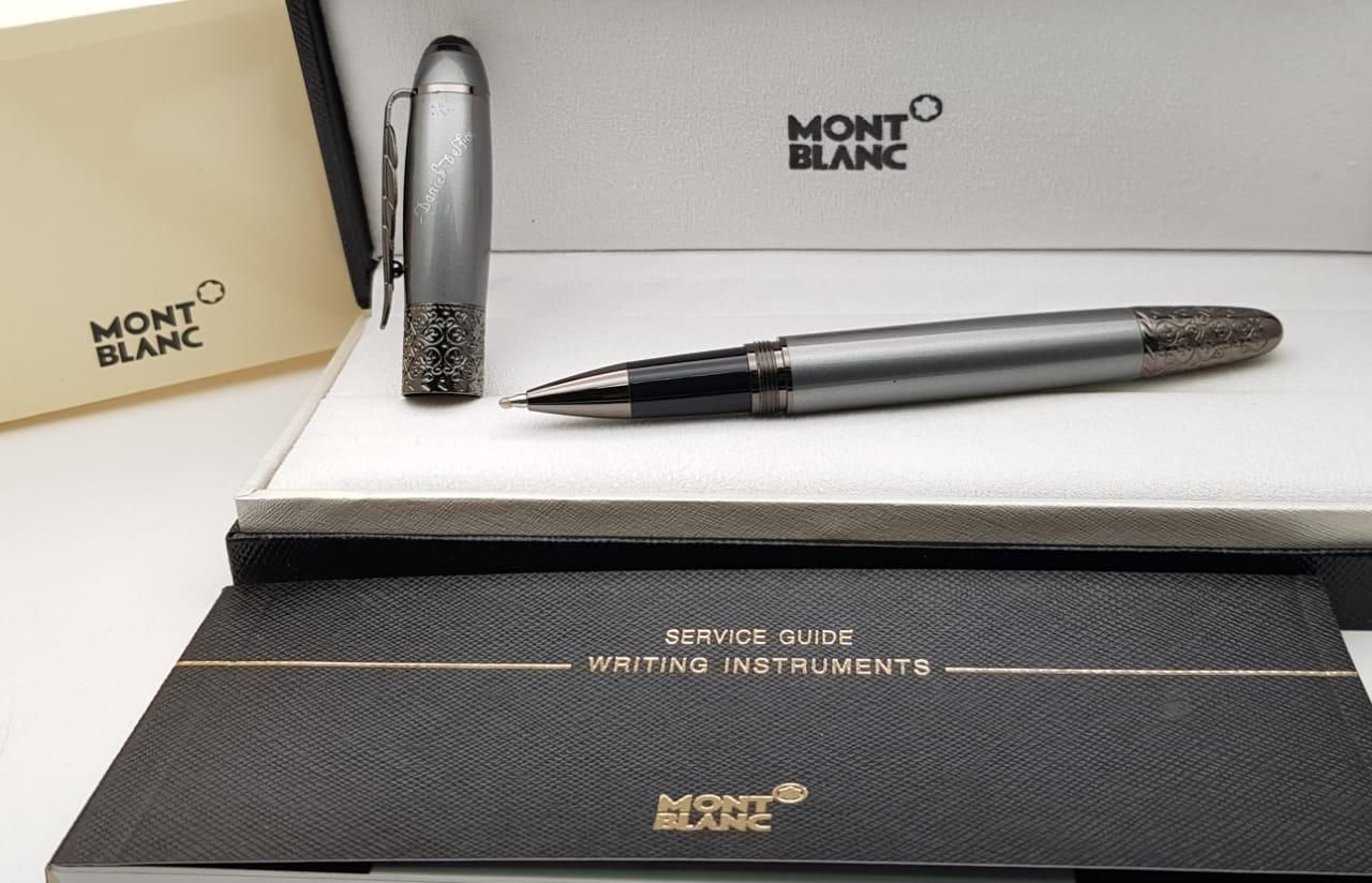 First Copy Mont Blanc Patron Style Silver Rollerball Pen with Premium Gift Box – COD Available