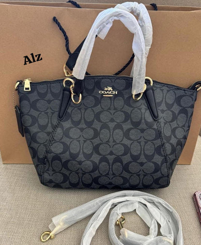 Coach Black Monogram Tote Bag Premium Replica