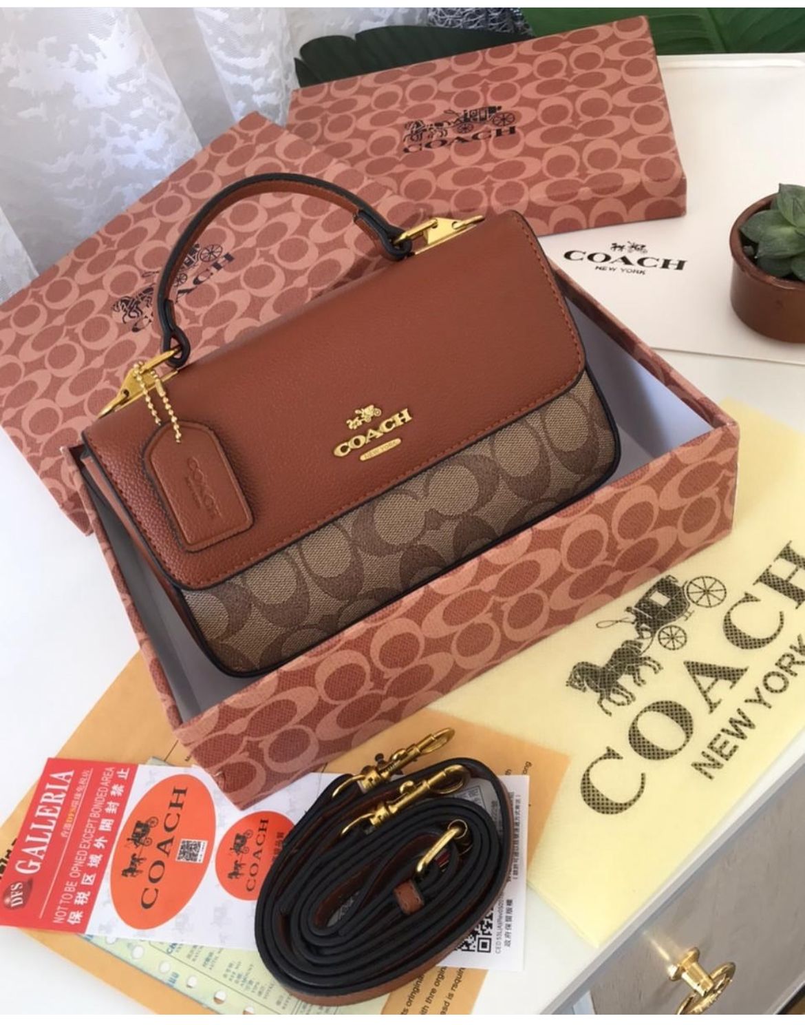 Coach Brown Top Handle Handbag Premium Replica