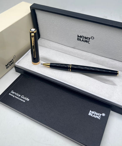 First Copy Mont Blanc Black and gold Rollerball Pen with Gift Box