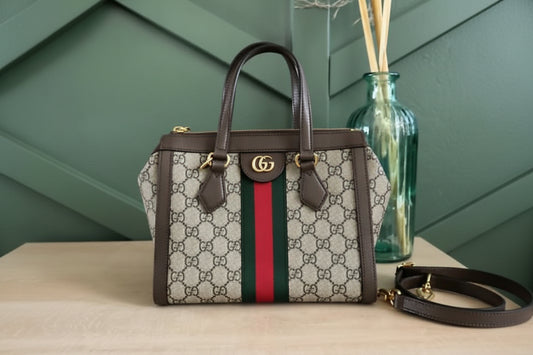 Gucci Ophidia Top Handle Bag 12A Quality First Copy with GG Monogram Canvas