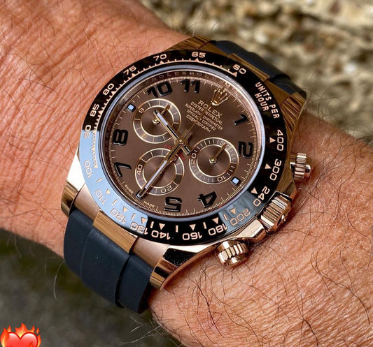 Rolex Daytona first copy watch with ceramic black bezel in India brown dial