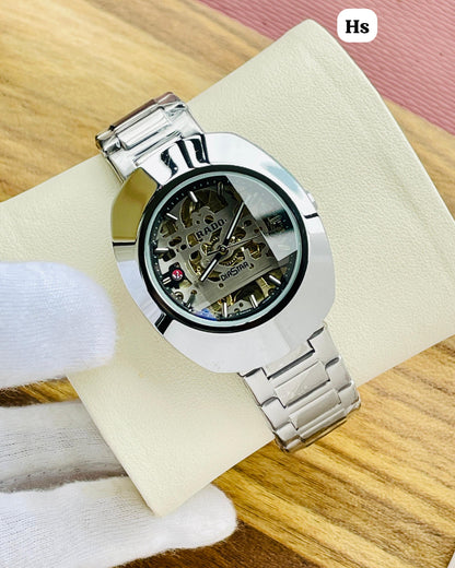 Rado DiaStar Meccanico men’s automatic skeleton first copy watch silver case