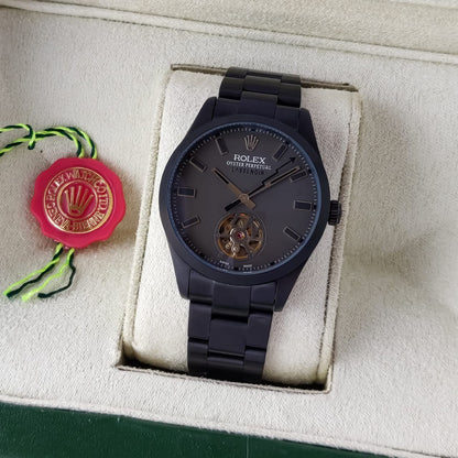 Premium 7AA Rolex replica watch black stainless steel strap