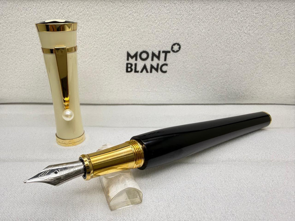 Montblanc first copy fountain pen in black and ivory Greta Garbo style