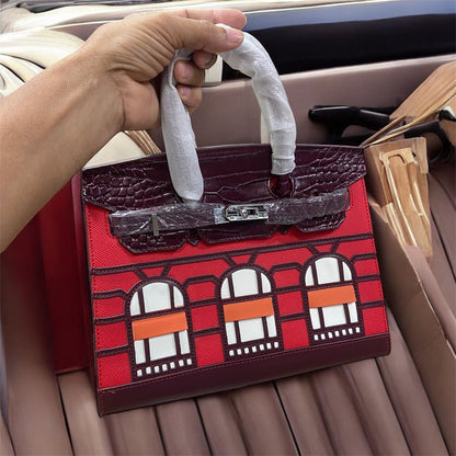 Red premium first copy Birkin handbag for women