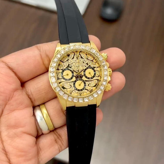 Rolex Daytona Tiger Eye first copy watch with gold dial India