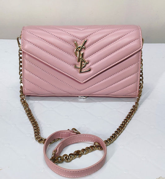 YSL Envelope Chain Bag 12A Quality First Copy Pink Luxury Handbag for Women