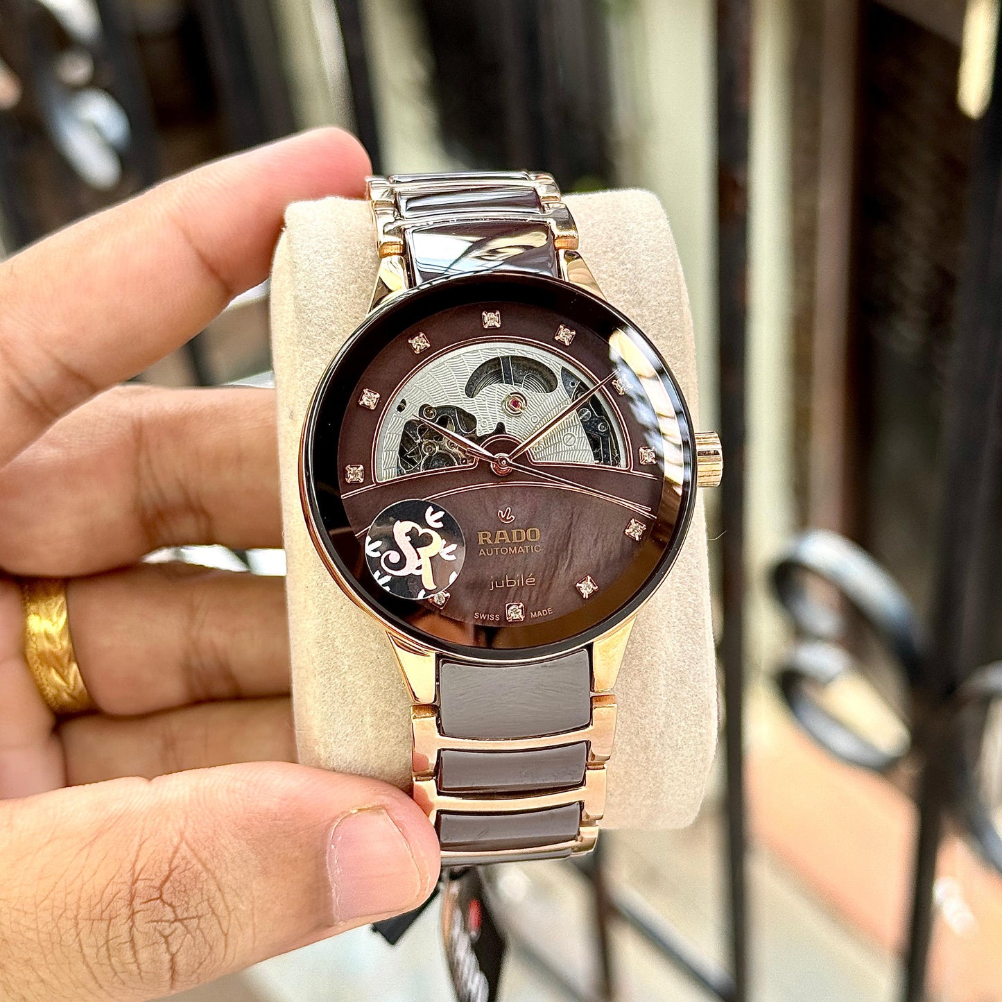 Rado Centrix half-skeleton brown dial automatic first copy