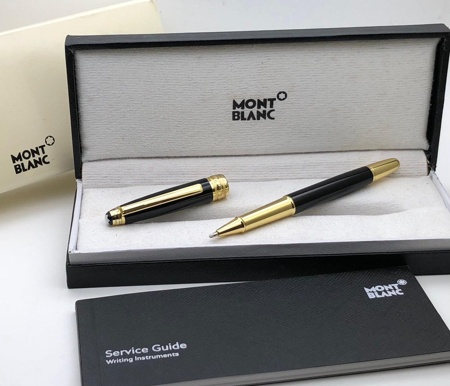 First Copy Mont Blanc Classique Gold Trim Rollerball Pen with Premium Gift Box - COD Available