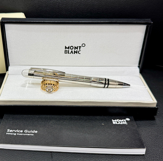 First Copy Mont Blanc Crystal Dome Silver Rollerball Pen with Premium Gift Box – COD Available