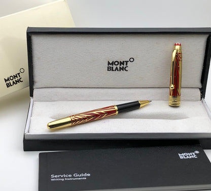 First Copy Mont Blanc Red Gold Executive Writing Pen in Luxury Gift Box