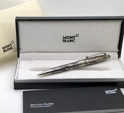 First Copy Mont Blanc Silver Pattern Luxury Rollerball Pen with Premium Gift Box
