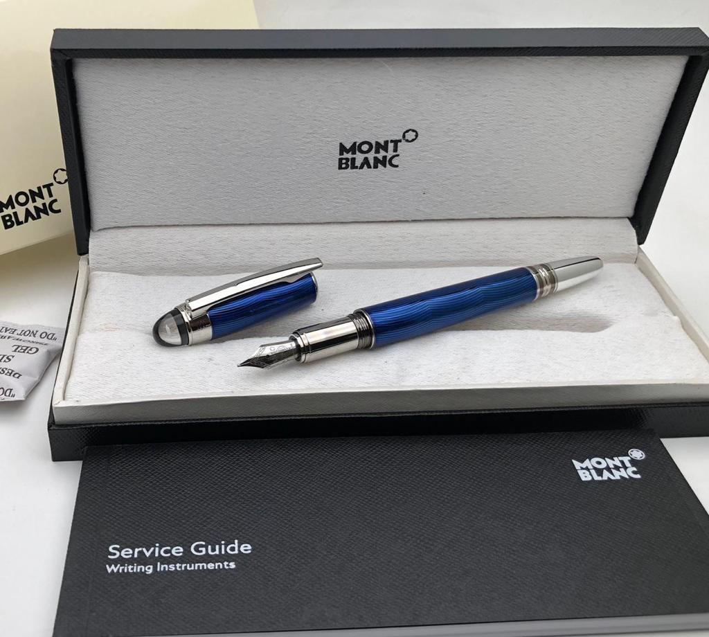 First Copy Mont Blanc StarWalker Style Blue Fountain Pen - Premium Executive Writing Pen
