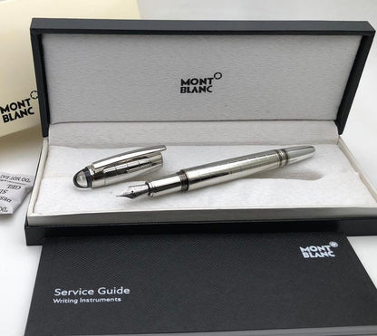 First Copy Mont Blanc StarWalker Style Silver Fountain Pen - Luxury Writing Pen - COD Available