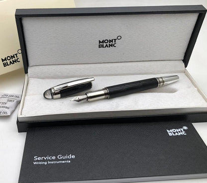 First Copy Mont Blanc StarWalker Style Black Textured Fountain Pen with Gift Box