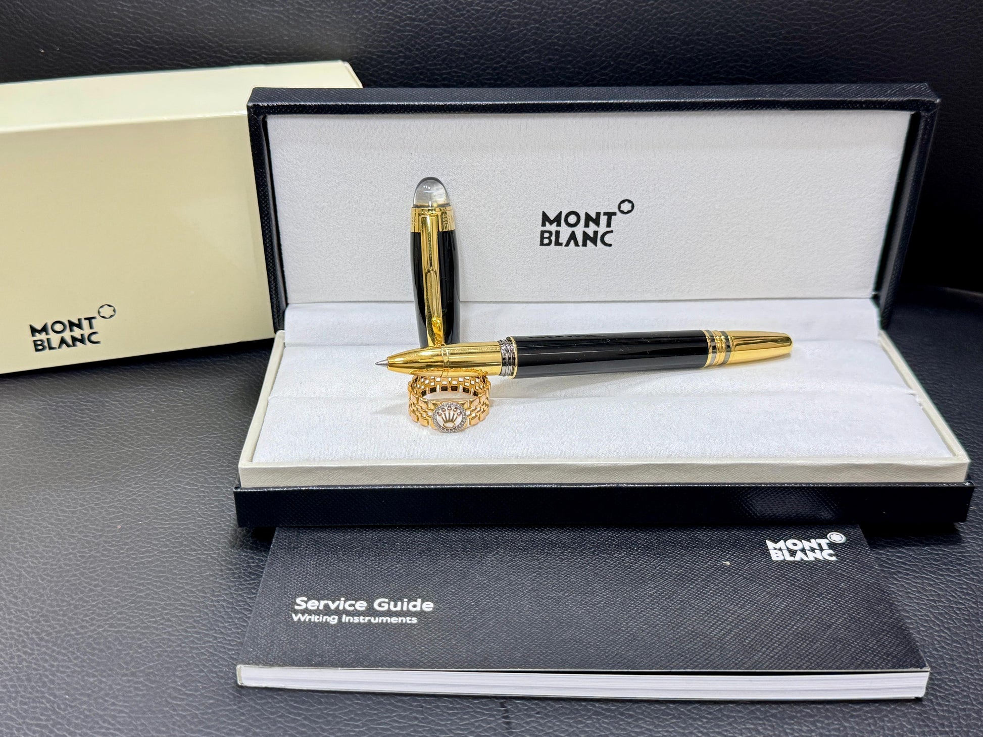 First Copy Mont Blanc Luxury Executive Pen golden and black colour