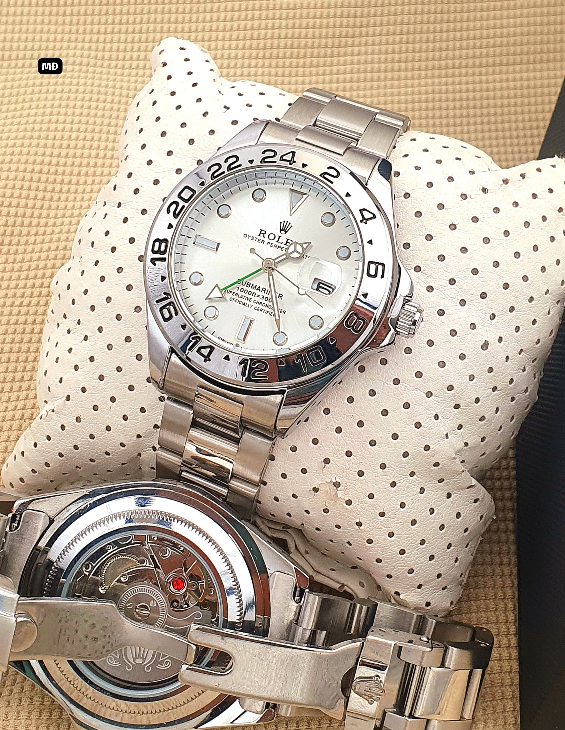 first copy rolex watch with white dial and metal strap