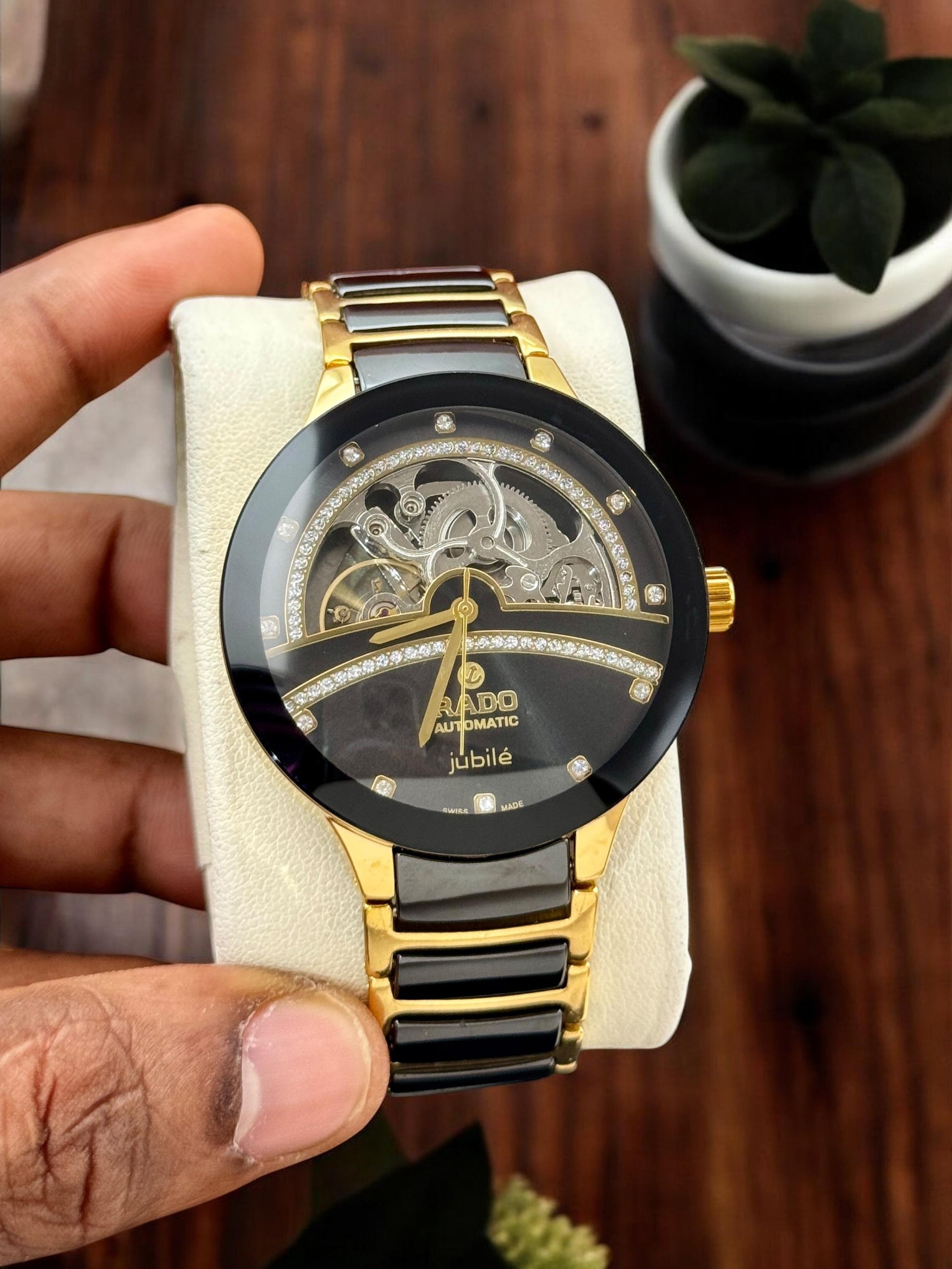 Rado Centrix Jubilé first copy half-skeleton black and gold dial
