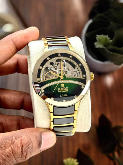 Rado Centrix Jubilé first copy half-skeleton black gold and green dial